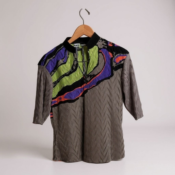 jamie sadock Tops - Jamie Sadock Vibrant Multicolor Textured Golf Top